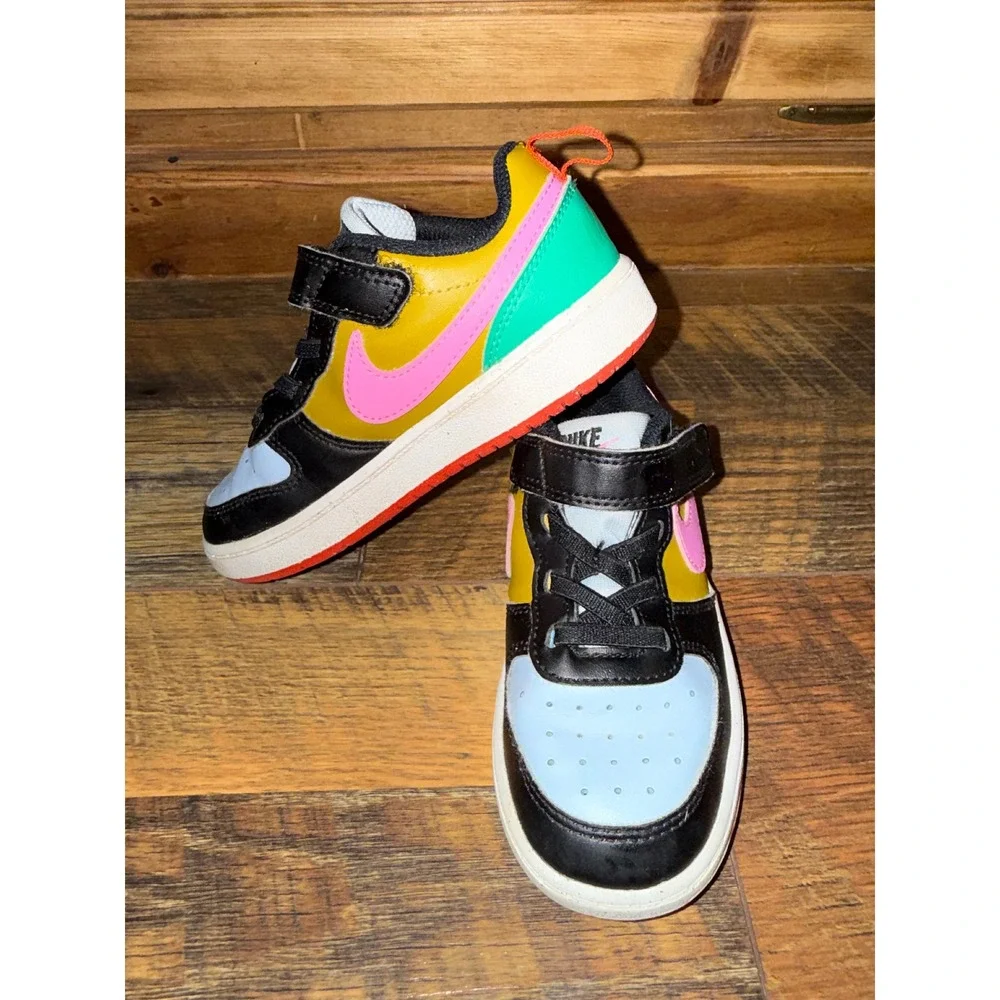 Nike Court Borough Low 2 Multi-Color Sneakers DV5458-004 Kids Size 9C